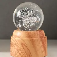 Сувенир стекло свет "Шар. Пузыри" 6хLED шар d=6 см, крутится, USB 7х7х10 см