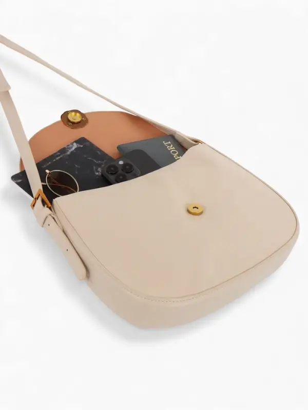 Сумка женская мессенджер TEXTURA на магните, с косметичкой, 28&times;4&times;20 см, молочная