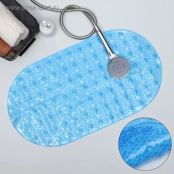 Коврик противоскользящий в ванну на присосках Доляна «Пузырьки», 38×68 см, цвет МИКС Коврик противоскользящий в ванну на присосках Доляна «Пузырьки», 38×68 см, цвет МИКС