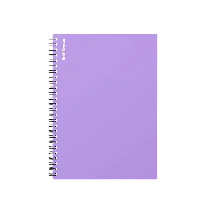 Тетрадь на спирали ErichKrause. Pastel А5, 80 листов, в клетку, пластиковая обложка, блок офсет, белизна 100%, МИКС