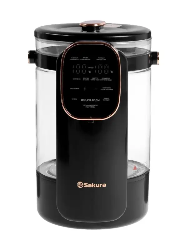 Термопот Sakura SA-1375BK, 1200 Вт, 3 л, 45-100°С, сенсор, LCD дисплей, стекло, черный Термопот Sakura SA-1375BK, 1200 Вт, 3 л, 45-100°С, сенсор, LCD дисплей, стекло, черный