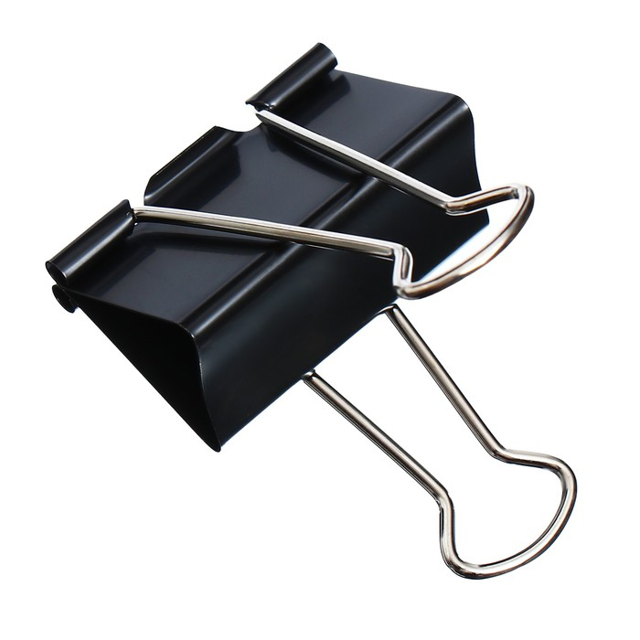 Зажимы для бумаг 51 мм, 12 штук, чёрные Зажимы для бумаг 51 мм, 12 штук, чёрные