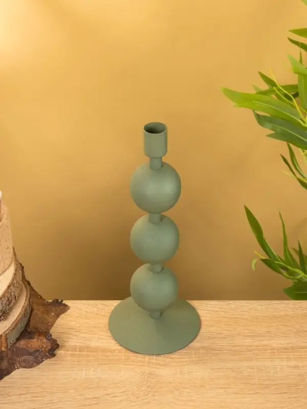 Подсвечник на 1 свечу текстурный  Подсвечник на 1 свечу текстурный "Болотный" с 3 сферами 10х10х25 см