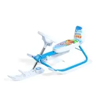Снегокат растущий &laquo;Морозные гонки&raquo; Snow Cat, со спинкой, белый, голубой