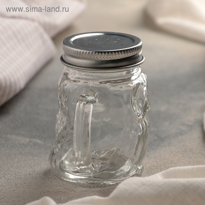 Солонка стеклянная «Сова», 100 мл, 7,5×6×8,5 см Солонка стеклянная «Сова», 100 мл, 7,5×6×8,5 см