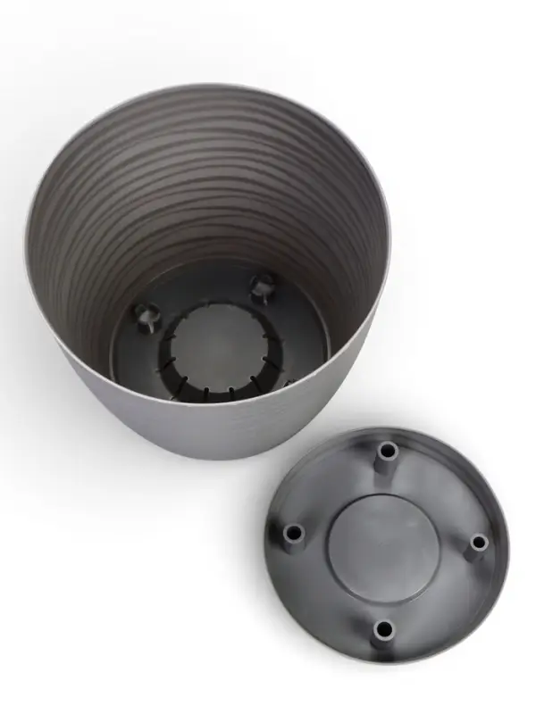 Горшок для цветов с поддоном &laquo;Дюна&raquo;, 5.5 л, пластиковый, серый