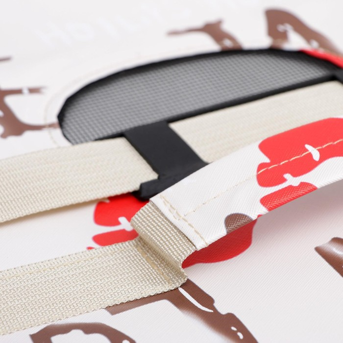 Сумка - переноска для животных  Сумка - переноска для животных "Love", размер М, белая, 45 х 21 х 27 см,