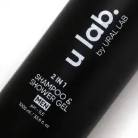 Гель для душа и шампунь мужской 2 в 1, 1000 мл, ULAB