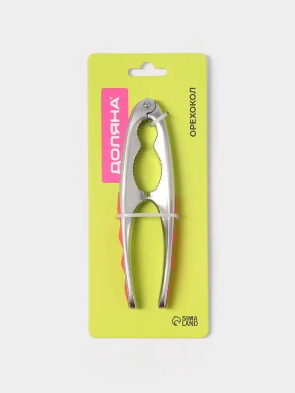 Орехокол Доляна Redline, 4.2&times;1.7&times;15.5 см, нержавеющая сталь, красный