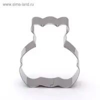 Форма для печенья «Медвежонок», 6×6,5×1,5 см, цвет серебристый