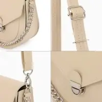 Сумка женская мессенджер TEXTURA на клапане, 17&times;10&times;18 см, бежевая