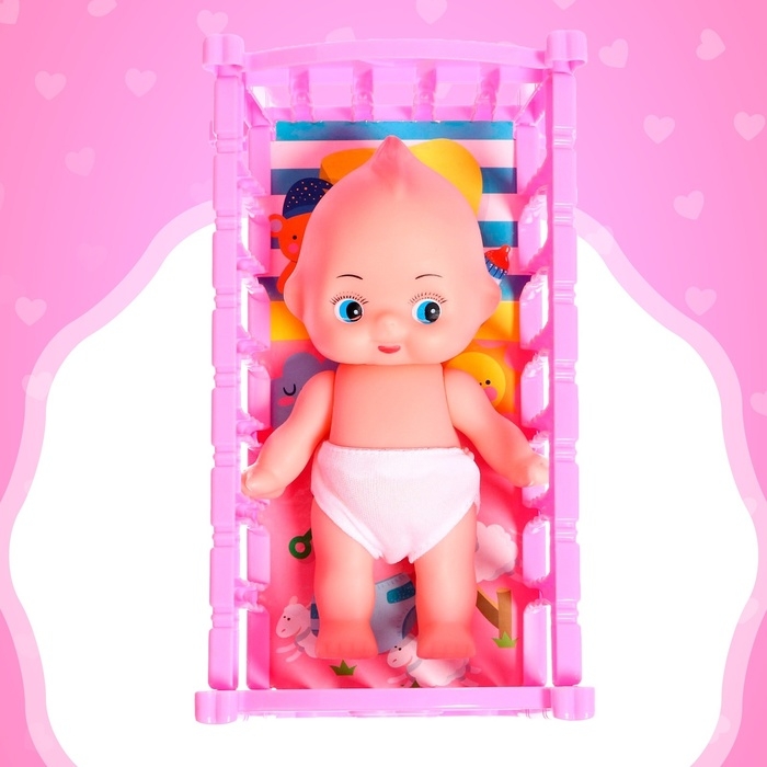 Пупс «Мой малыш» с кроваткой, с аксессуарами Пупс «Мой малыш» с кроваткой, с аксессуарами