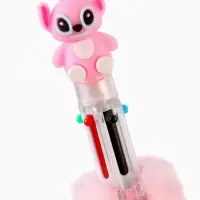 Ручка многоцветная 6 цветов пушистая Стич , розовая Ручка многоцветная 6 цветов пушистая Стич , розовая