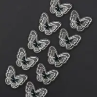 Аппликация для одежды &laquo;Бабочка&raquo;, текстильная, 5&times;4 см, 10 шт., зеленая, белая