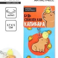 Брелок мялка антистресс &laquo;Капибара&raquo;, для ключей, 3.7&times;5 см