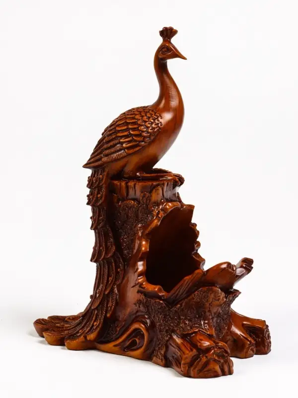 Подставка под бутылку TAKE IT EASY &laquo;Павлин&raquo;, полистоун под дерево, 23&times;15&times;33 см