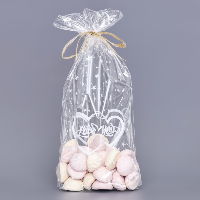 Пакет фасовочный БОПП, с донной складкой, Пакет фасовочный БОПП, с донной складкой, "Две половинки" 20*35 см набор 50 шт