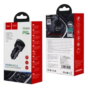 Переходник автомобильного зарядного устройства Z42 HOCO на USB QC3.0 + Type-C PD20W черный