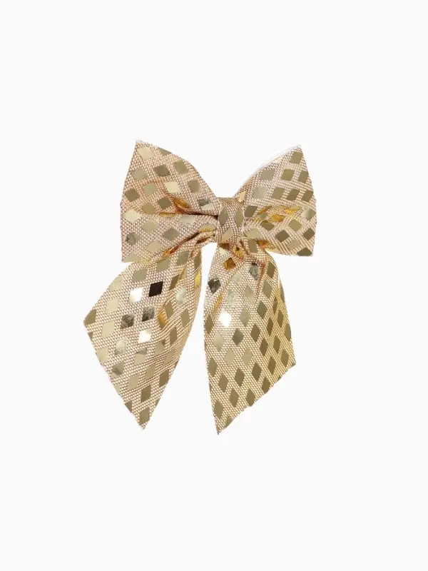 Ёлочные игрушки 2 шт. &laquo;Зимнее волшебство. Бант&raquo; пластик, 12&times;11 см, золото