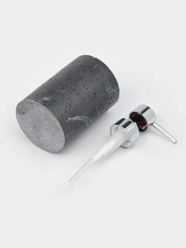 Набор для ванной "Мрамор" 3 предмета (дозатор для мыла, стакан, мыльница), цвет черный