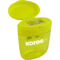 Точилка для карандашей Kores Deposito с контейнером, 2 отв, пластик,ассорти