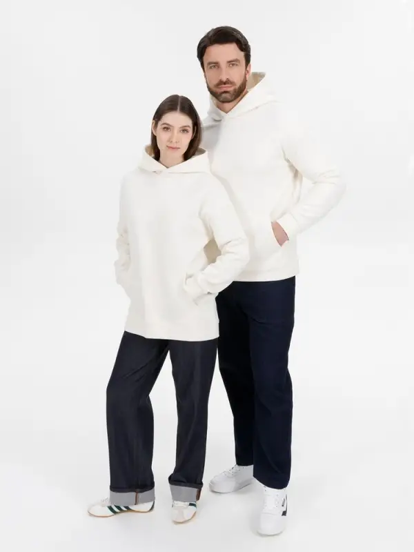 Худи оверсайз унисекс Snuggie, молочно-белое, размер XS/S