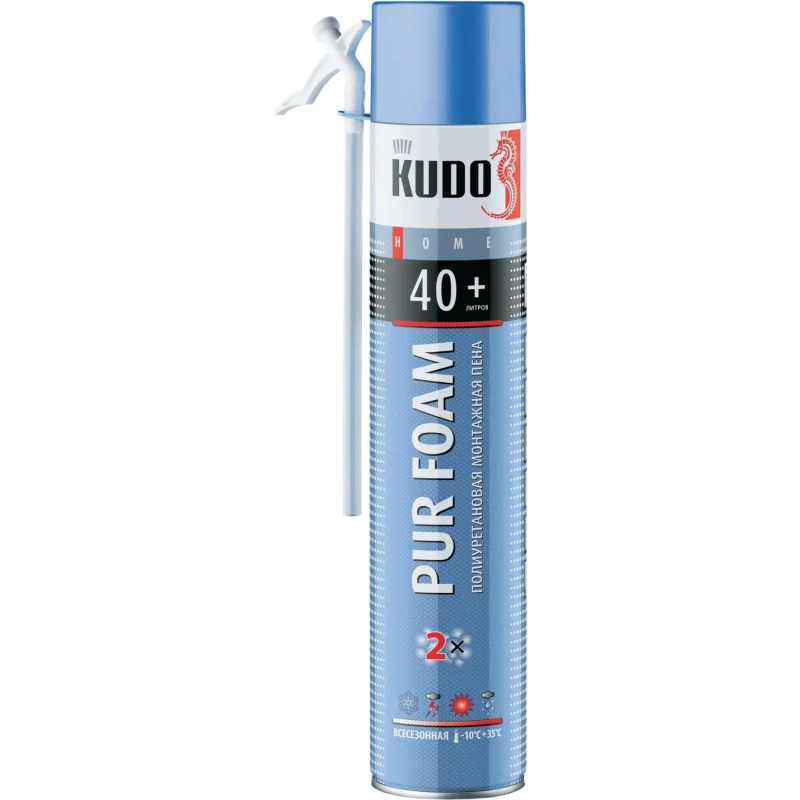 Пена монтажная бытовая Kudo Home 40+, всесезонная, 1000 мл 46426