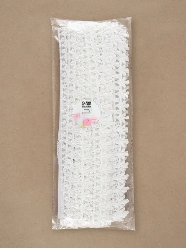 Кружево гипюровое, 20 мм, 14&plusmn;1 м, белое