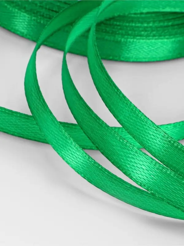 Лента атласная, 6 мм, 23&plusmn;1 м, зелёная №19