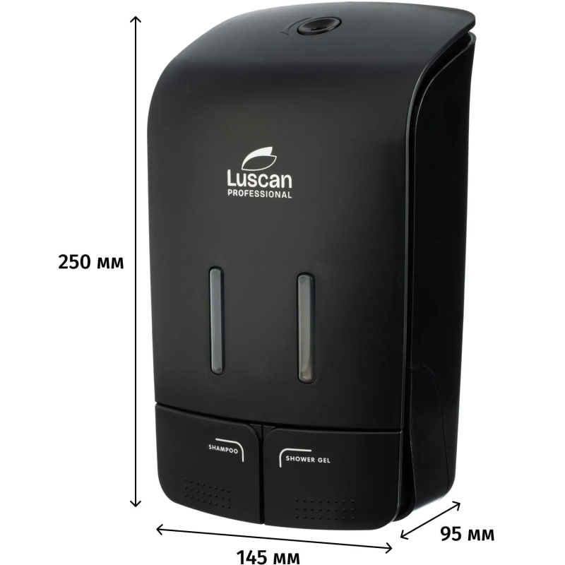 Дозатор для жидкого мыла Luscan Prof Etalon 2x550мл черный 151052