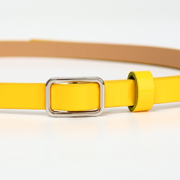 Ремень женский, ширина 1,3 см, пряжка металл, цвет жёлтый Ремень женский, ширина 1,3 см, пряжка металл, цвет жёлтый