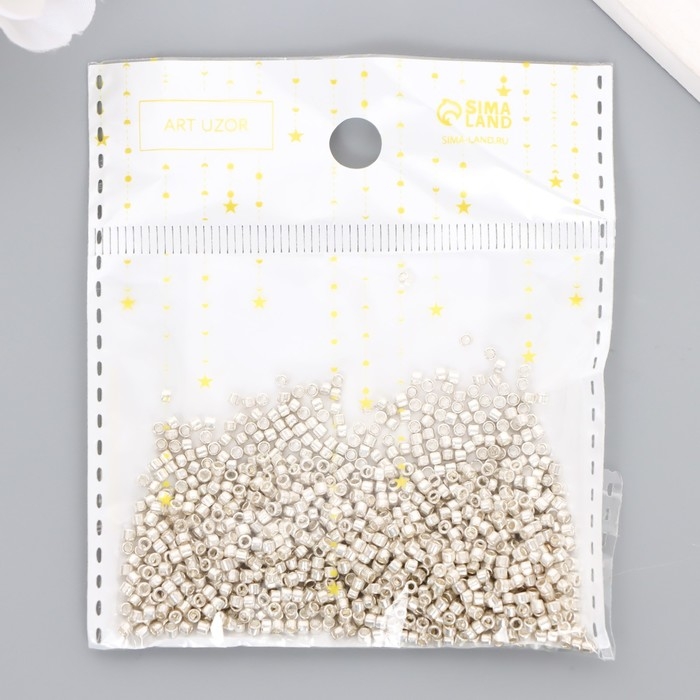 Бисер стекло 11/0  Бисер стекло 11/0 "Цилиндр. Белое золото" 10 гр