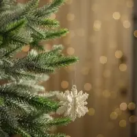 Ёлочные игрушки набор 2 шт. &laquo;Зимнее волшебство. Снежинка объёмная&raquo;, 7&times;6 см, белый