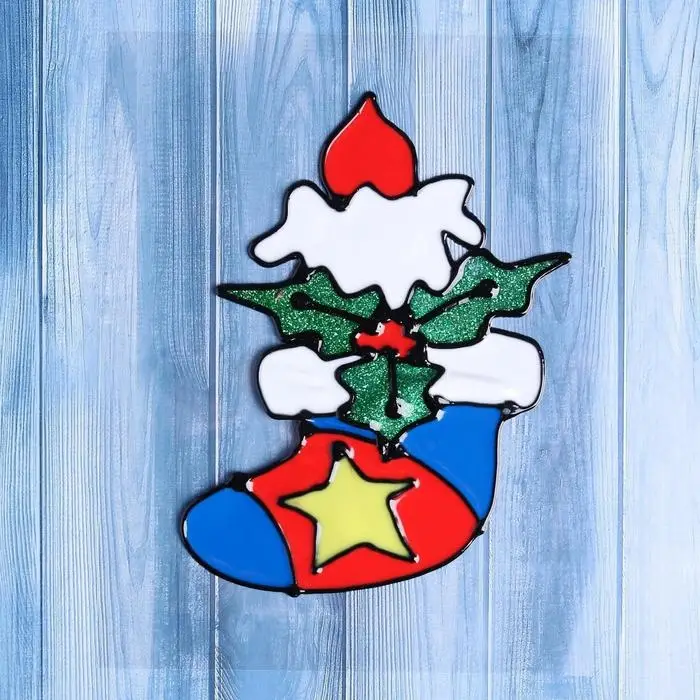 Наклейка на стекло «Носочек со звездой», 9.5×15 см