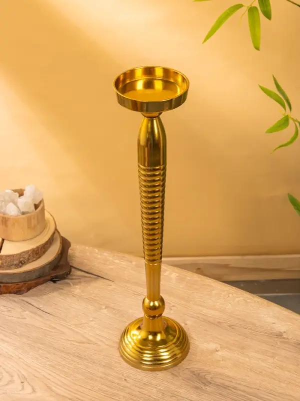 Подсвечник "Силуэт" 13х13х52 см, алюминий, цв. Золото