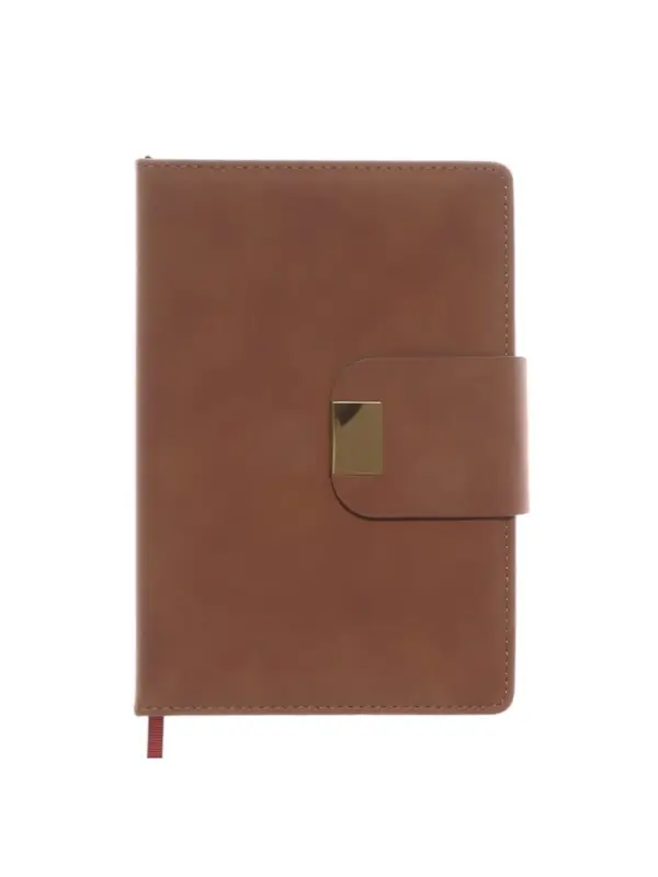 Ежедневник недатированный формат А5, с хлястиком, 96л, линия, пвх, Коричневый Ежедневник недатированный формат А5, с хлястиком, 96л, линия, пвх, Коричневый