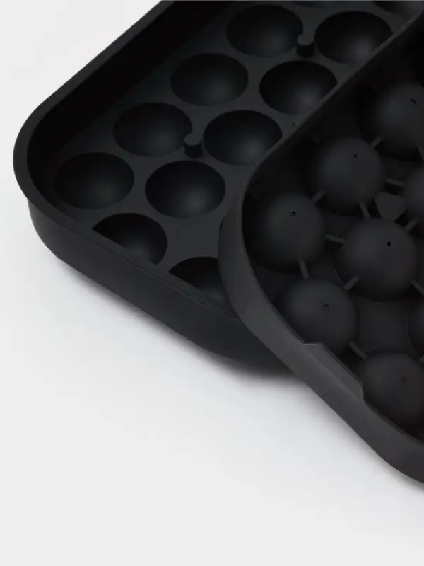 Форма для льда &laquo;Шарики&raquo;, 22 ячейки, 21&times;14&times;3.5 см, силикон, чёрная
