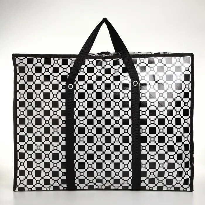 Сумка хозяйственная на молнии, 54 л, 60&times;20&times;45 см, чёрная