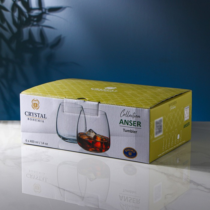 Набор стаканов для виски Anser, 400 мл, 6 шт Набор стаканов для виски Anser, 400 мл, 6 шт