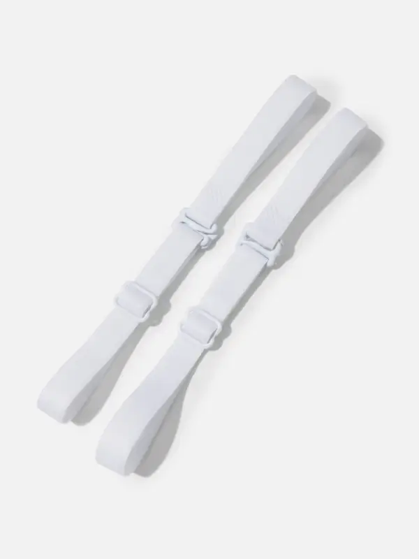 Лямки для бюстгальтера, текстильные, 1 см, 37 см, пара, белые Лямки для бюстгальтера, текстильные, 1 см, 37 см, пара, белые