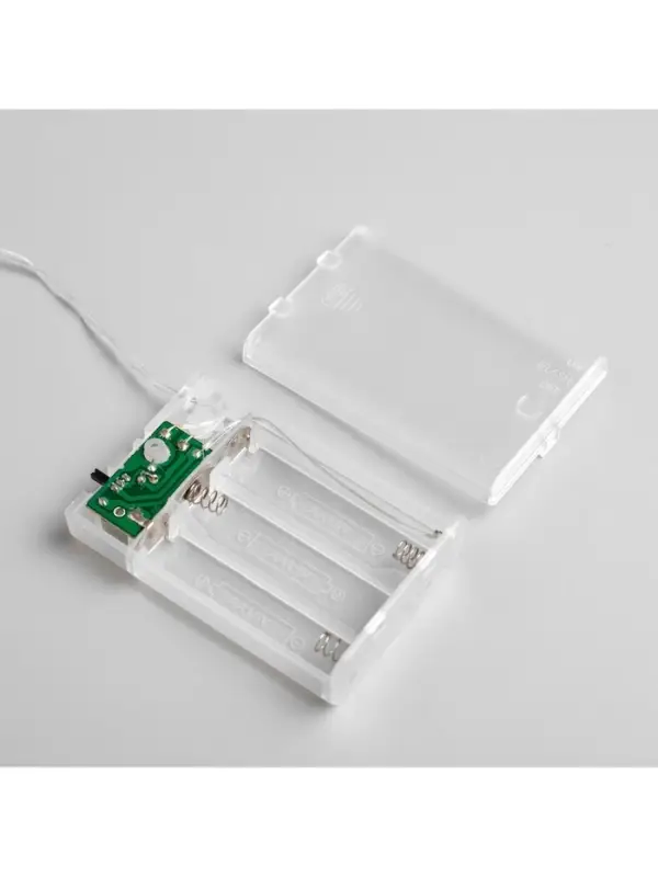 Гирлянда &laquo;Нить&raquo; 2 м, IP20, прозрачная нить, 20 LED, свечение тёплое белое, 2 режима, AAх3