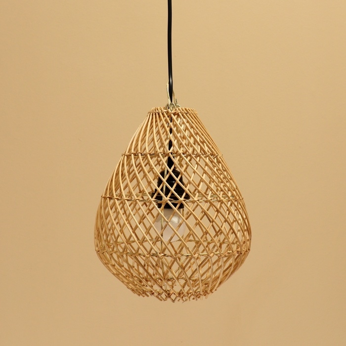 Светильник потолочный из ротанга Светильник потолочный из ротанга "Капля" 1х120Вт, Е27, 22х22х26 см