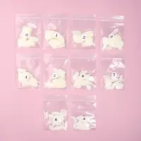 Типсы для наращивания ногтей, 500 шт., форма овал, в пакете, 10 размеров, молочные