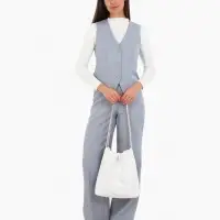 Сумка - мешок женская без застёжки, 35&times;7&times;33 см, со стёжкой, белая