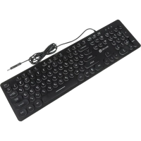 Клавиатура Oklick 420MRL черный USB slim Multimedia LED (1091226)