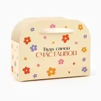 Коробка для цветов складная &laquo;Поздравляю&raquo;, 17&times;13&times;7 см