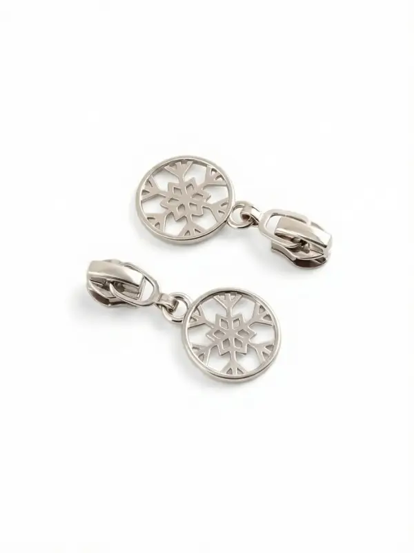 Бегунок для молнии &laquo;Спираль&raquo;, №3, &laquo;Снежинка&raquo;, 10 шт., цвет никель