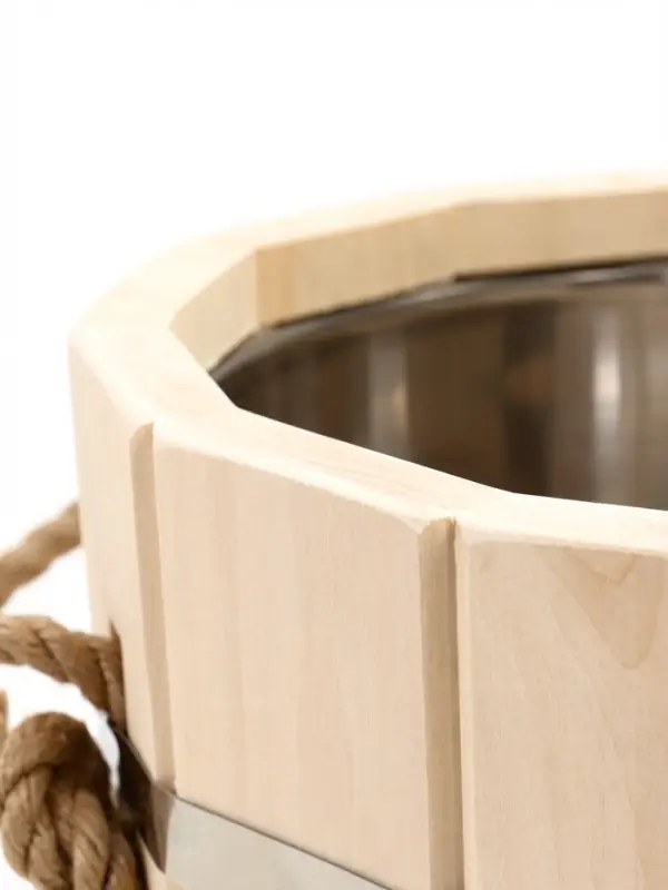 Ведро-запарник для бани и сауны, 12 л, деревянное, нержавеющая вставка