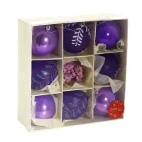 Ёлочные шары набор 8 шт. &laquo;Флоранс&raquo;, d=7.5 см, с цветами (3 шт.)