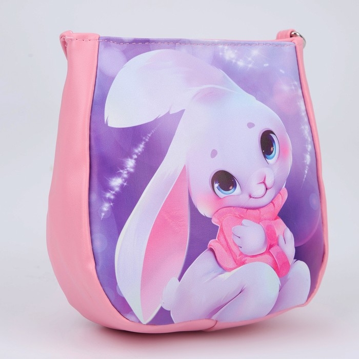 Сумка детская «Зайка в свитере» из эко-кожи, на ремешке, 17х12х5 см